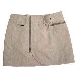 Skhoop Wool Mini Skirt Gray Wrapper's Delight w/Pocket and Zipper Gorpcore Small